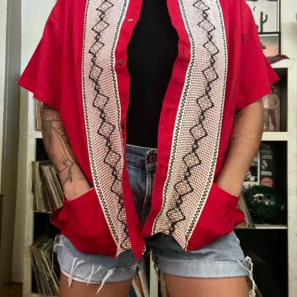 90’s vintage linen button up shirt - Picture 6 of 6